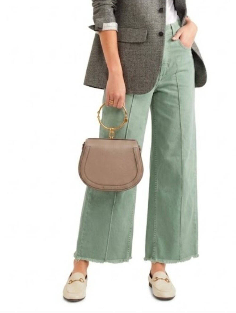 Isabel Marant Cabrio High Rise Wide Leg Cropped Jeans EU 36 US 27